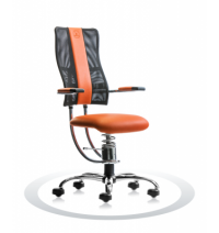 Ergonomische bureaustoel Spinalis Hacker Crome oranje