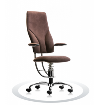 Ergonomische werk- en bureaustoelen Spinalis Navigator Chrome bruin